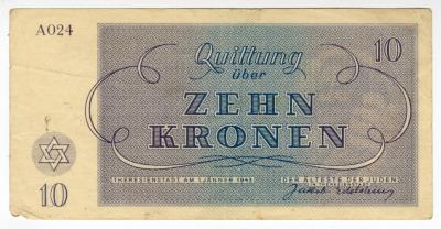 RG-06.04.09, Eva Beckman, Theresienstadt, Zehn Kronen (Ten Kronen), rear side, ghetto receipts.jpg